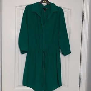 Aqua long sleeve mini dress